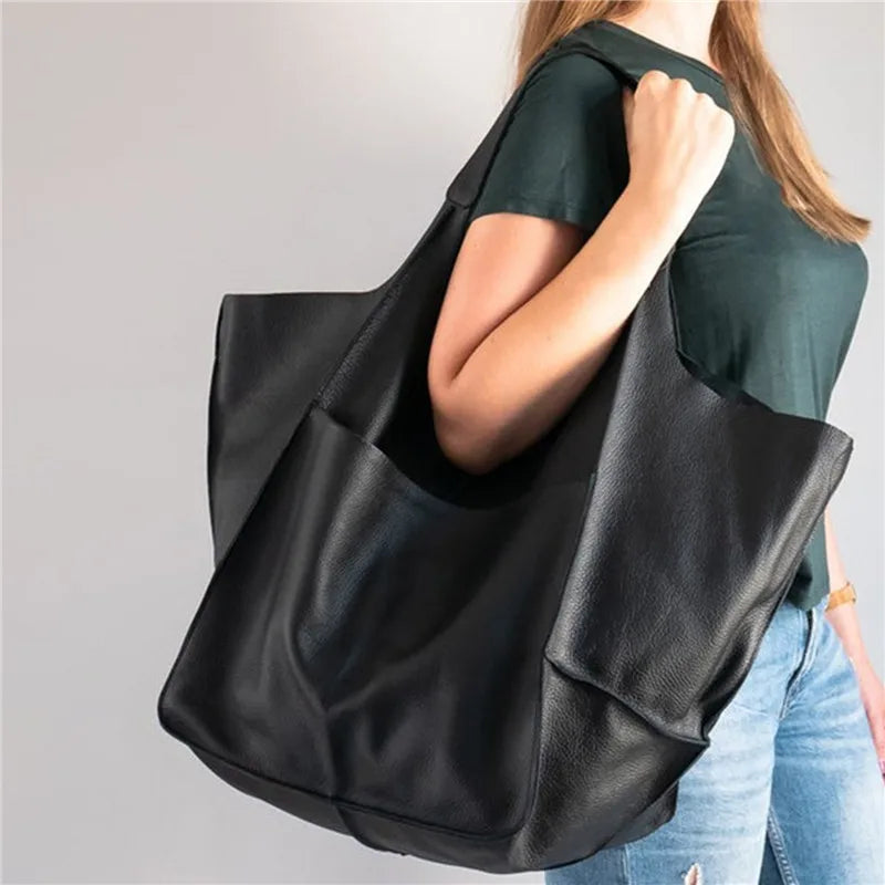 Lysse | Oversized Leather Tote Bag