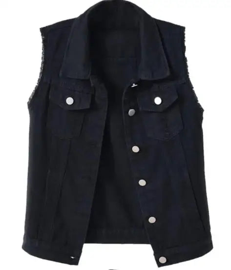 Sleeveless Denim Vest for Women in Bright Colors