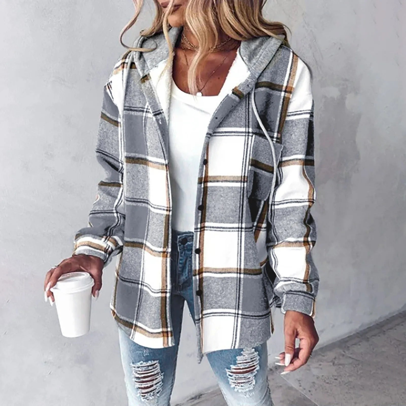Checked Autumn Jacket for Women
