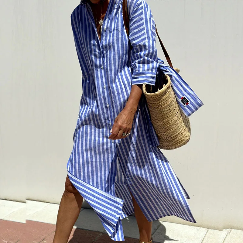 Linen Striped Dress
