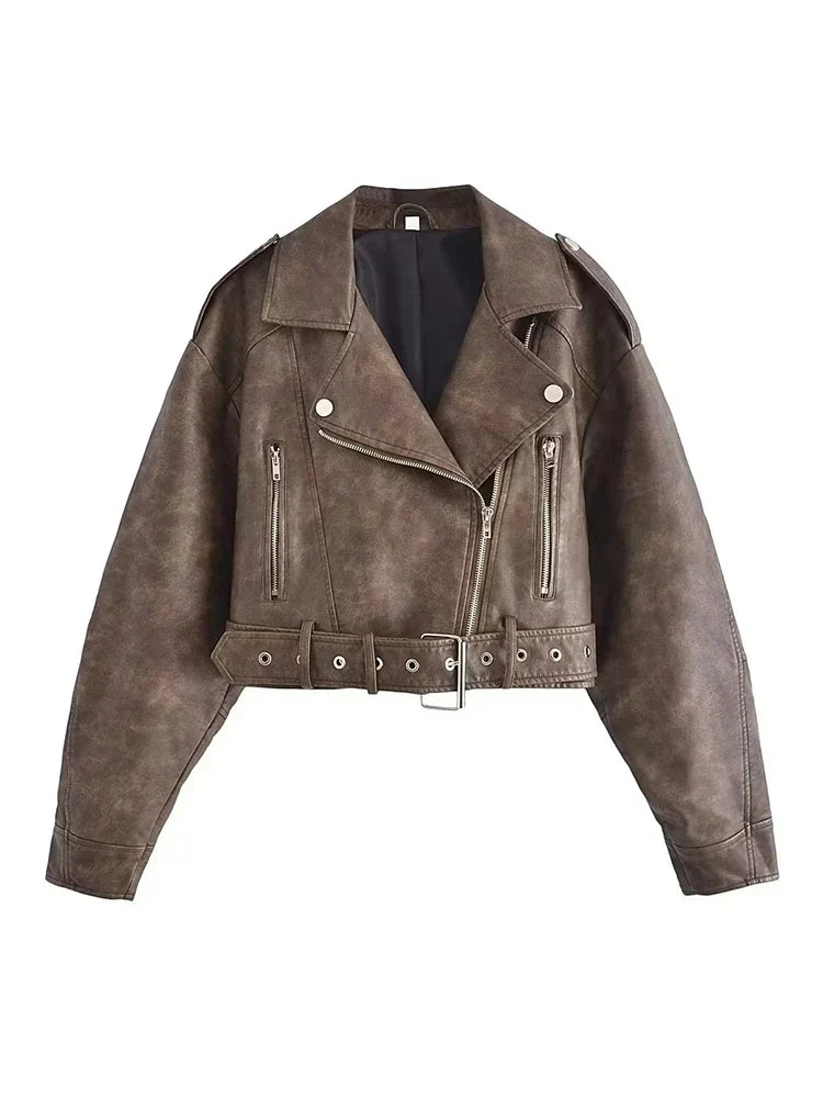Lysse | Winter Women's Leather Jacket with Belt
