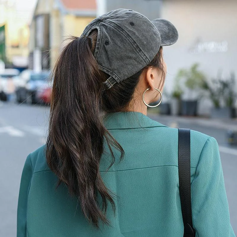 Ponytail Baseball Cap With Breathable Comfort and Uv Protection