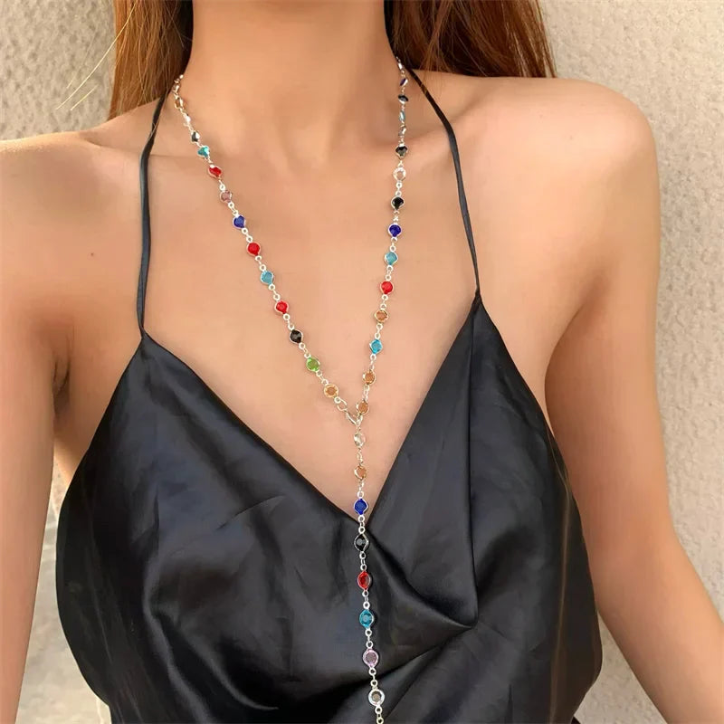 Colorful Zircon Crystal Necklace for Women