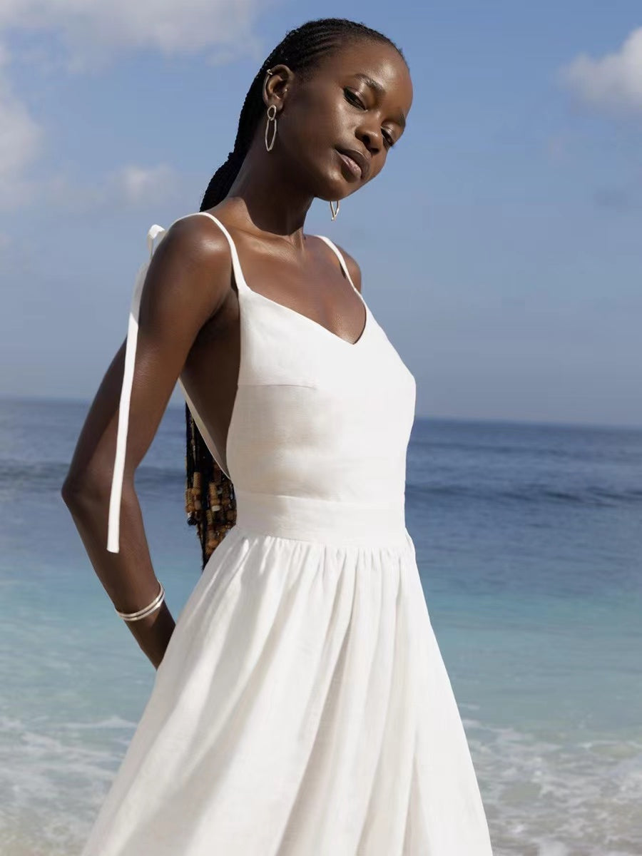 Breathable Summer Dress Made of Linen for Women