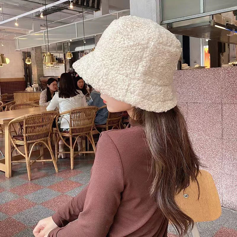 Ladies Lambswool Bucket Hatwarm Outdoor Panama Hat For Women