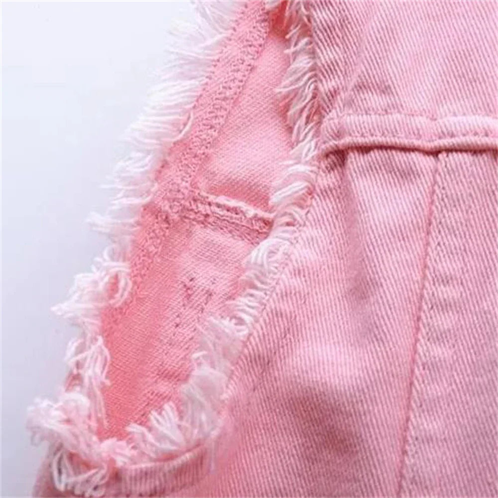 Sleeveless Denim Vest for Women in Bright Colors