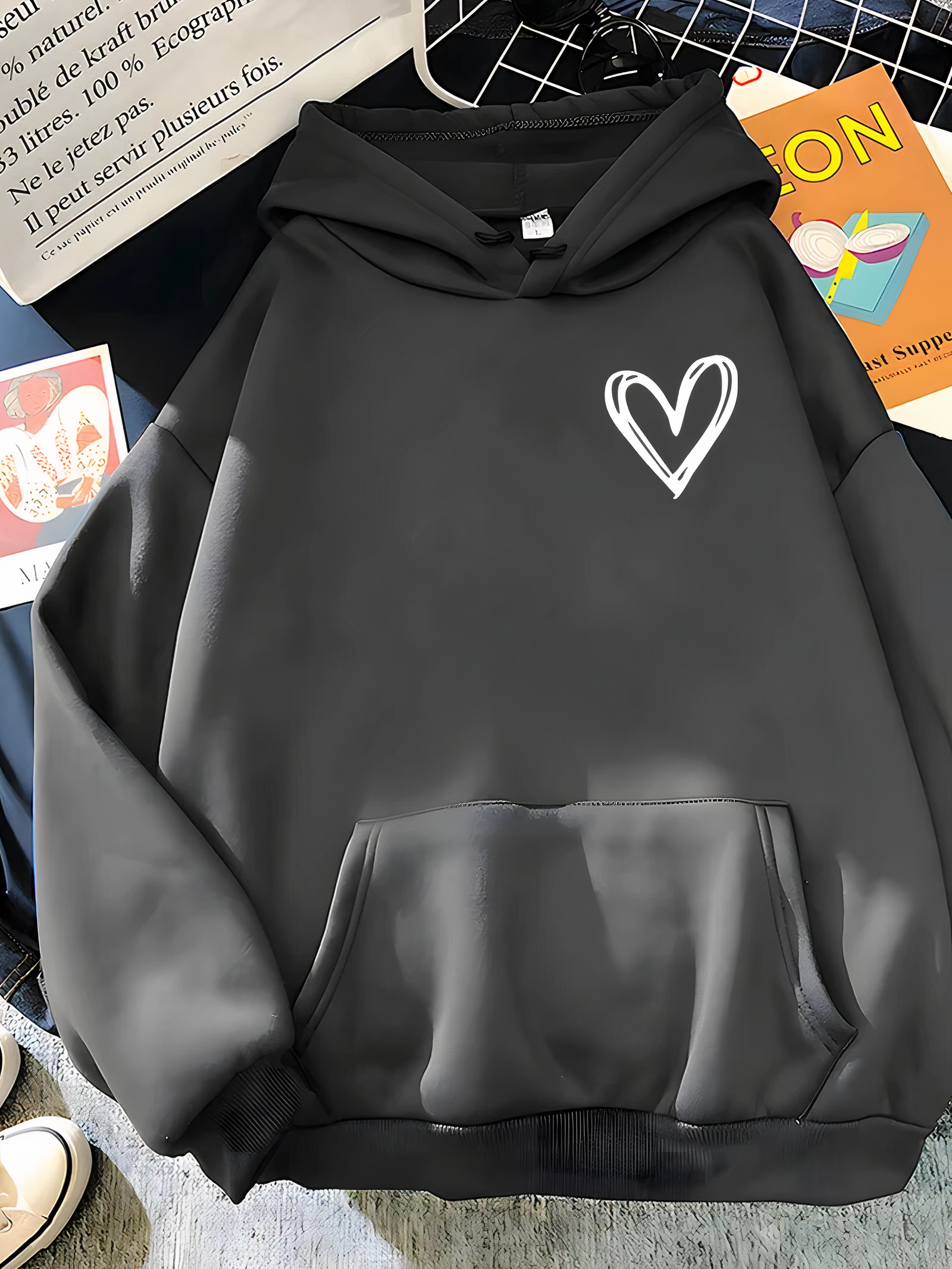 Lysse | Hooded Sweater with Heart Print for Women Saylor
