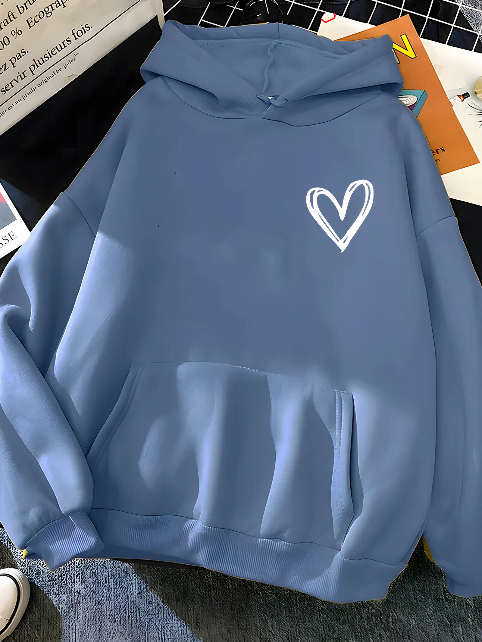 Lysse | Hooded Sweater with Heart Print for Women Saylor