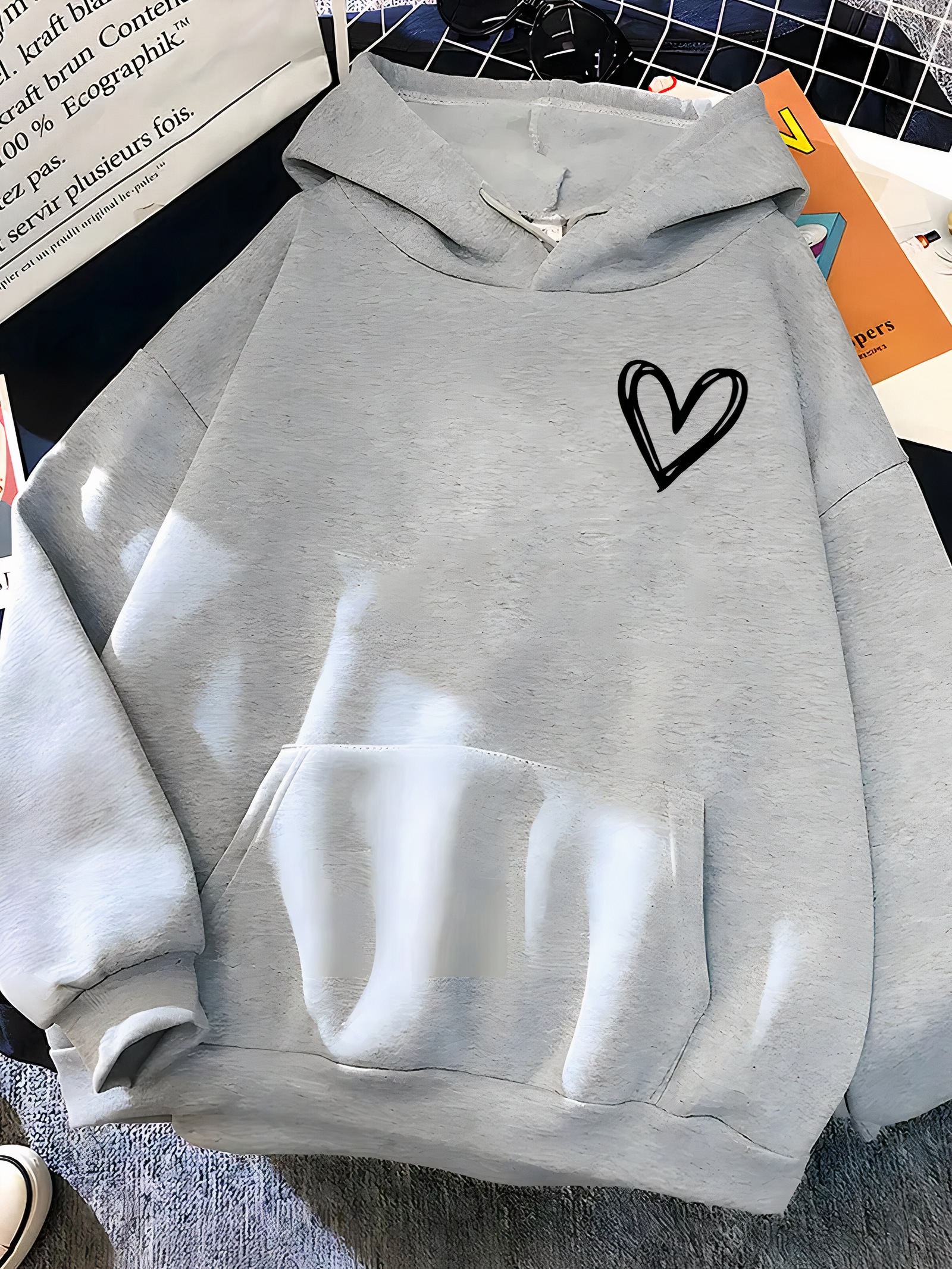Lysse | Hooded Sweater with Heart Print for Women Saylor