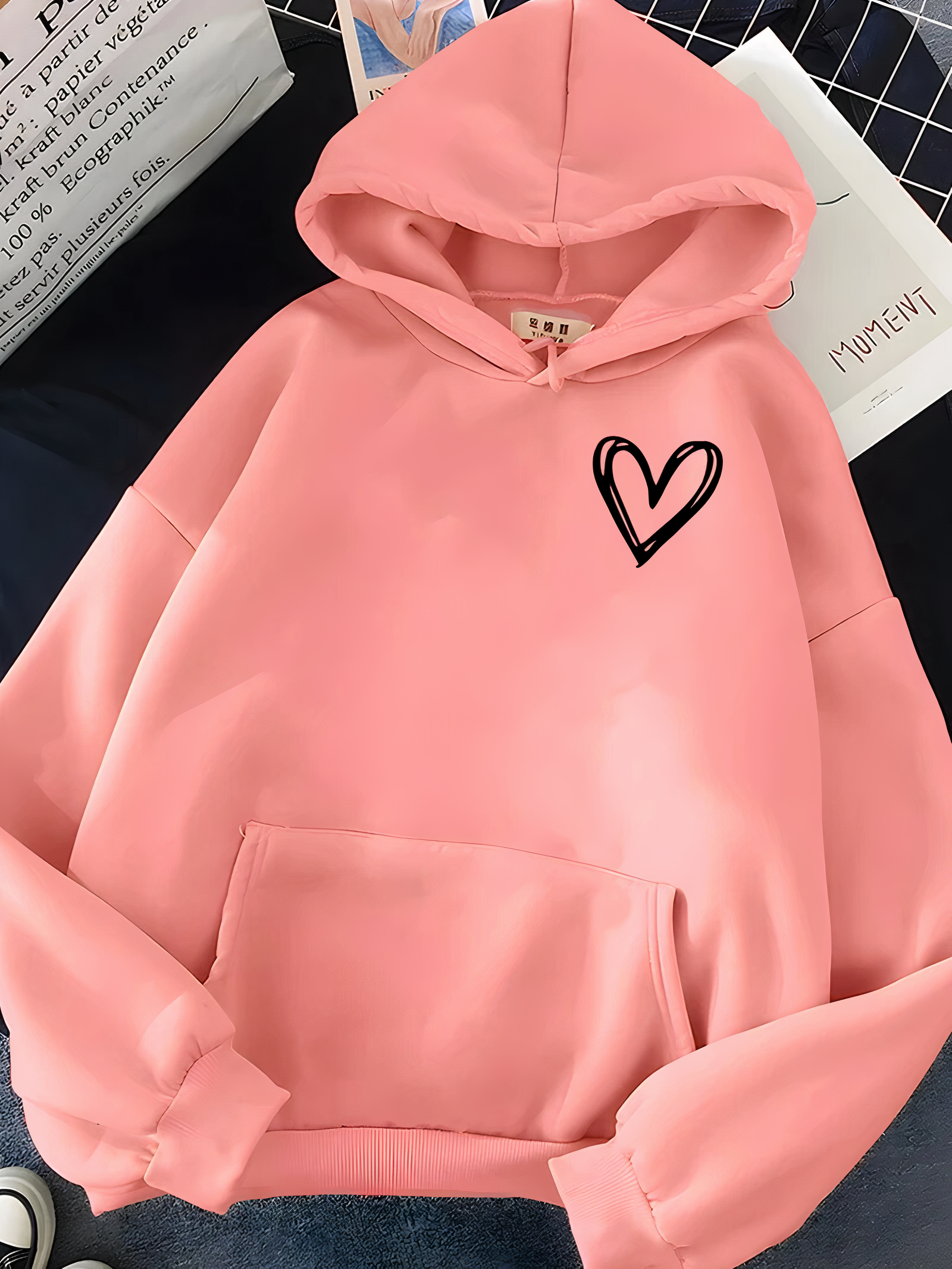 Lysse | Hooded Sweater with Heart Print for Women Saylor