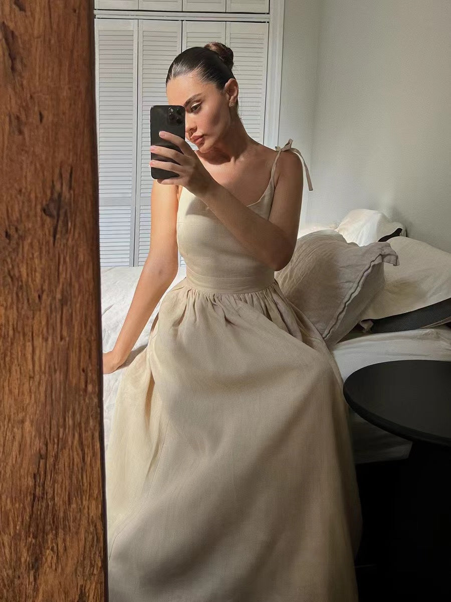 Breathable Summer Dress Made of Linen for Women