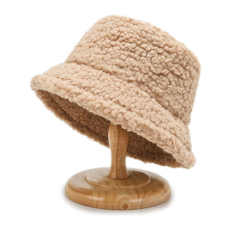 Ladies Lambswool Bucket Hatwarm Outdoor Panama Hat For Women