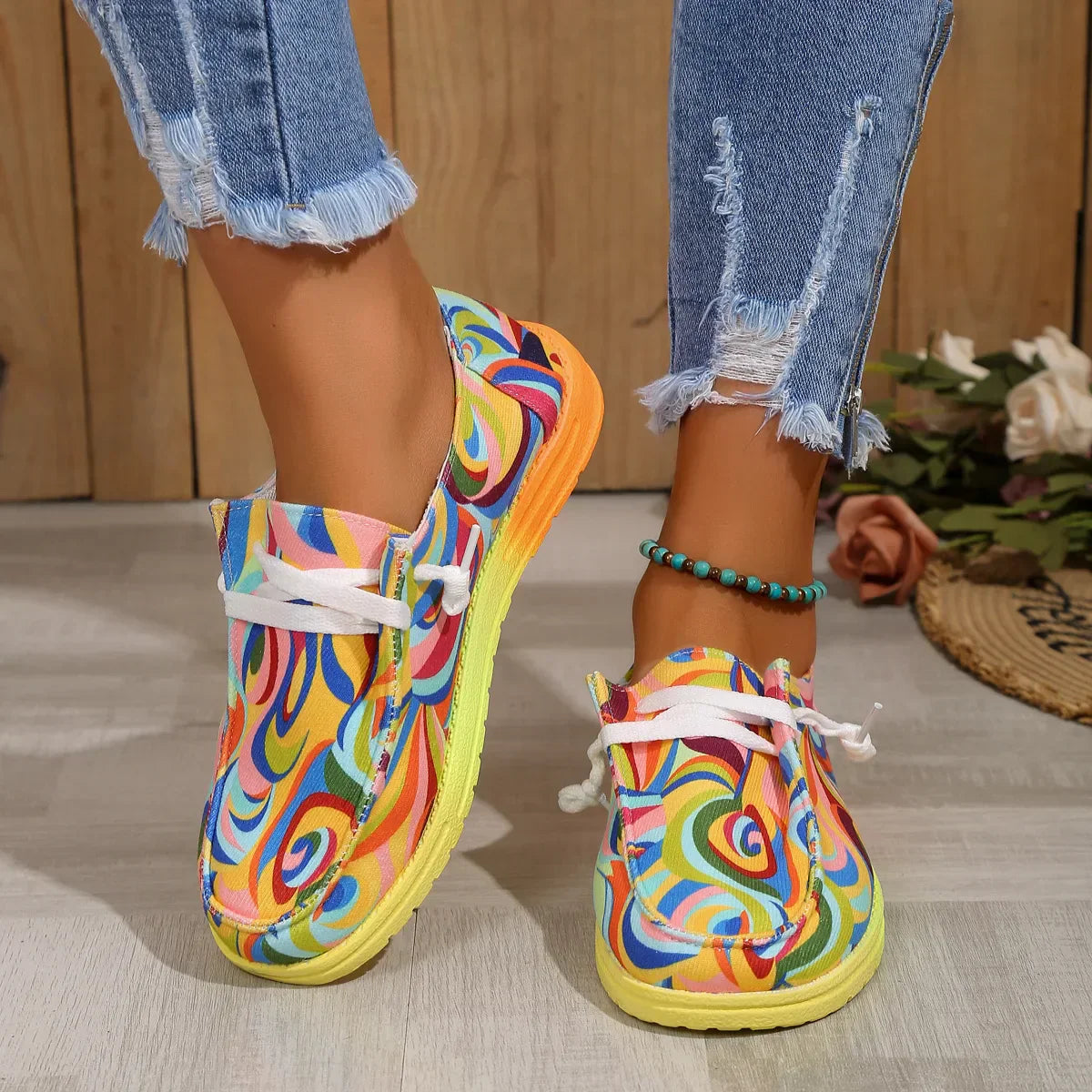 Ethnic Rainbow Canvas Shoes