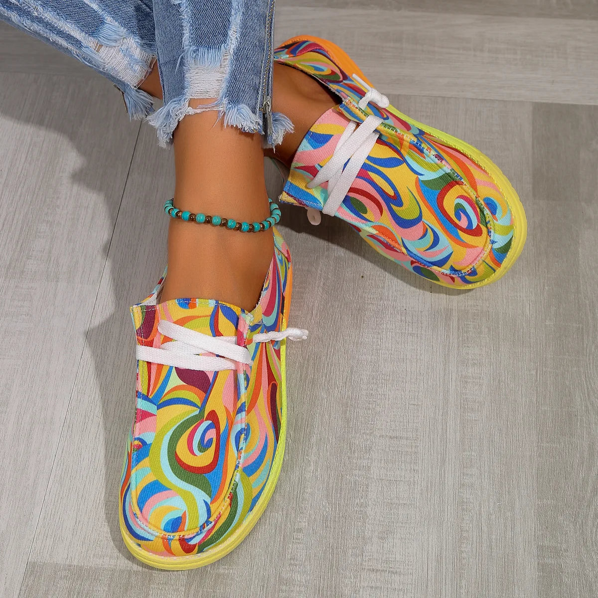 Ethnic Rainbow Canvas Shoes