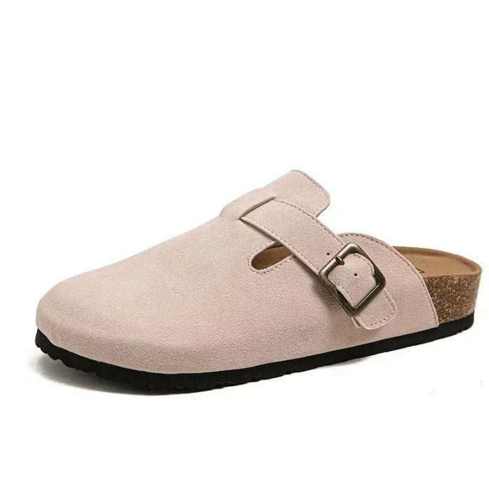 Casual Suede Clogs With Buckle Straps for Men