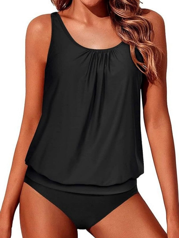 Athletic Two-Piece Tankini Swimsuits for Women Tummy Control Swimwear