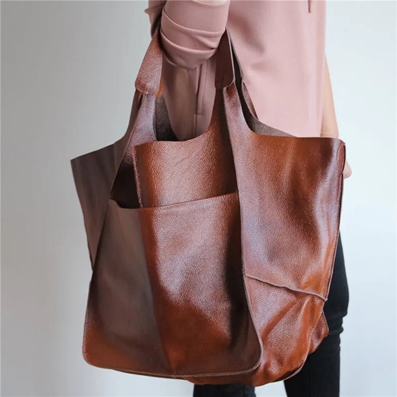 Lysse | Oversized Leather Tote Bag