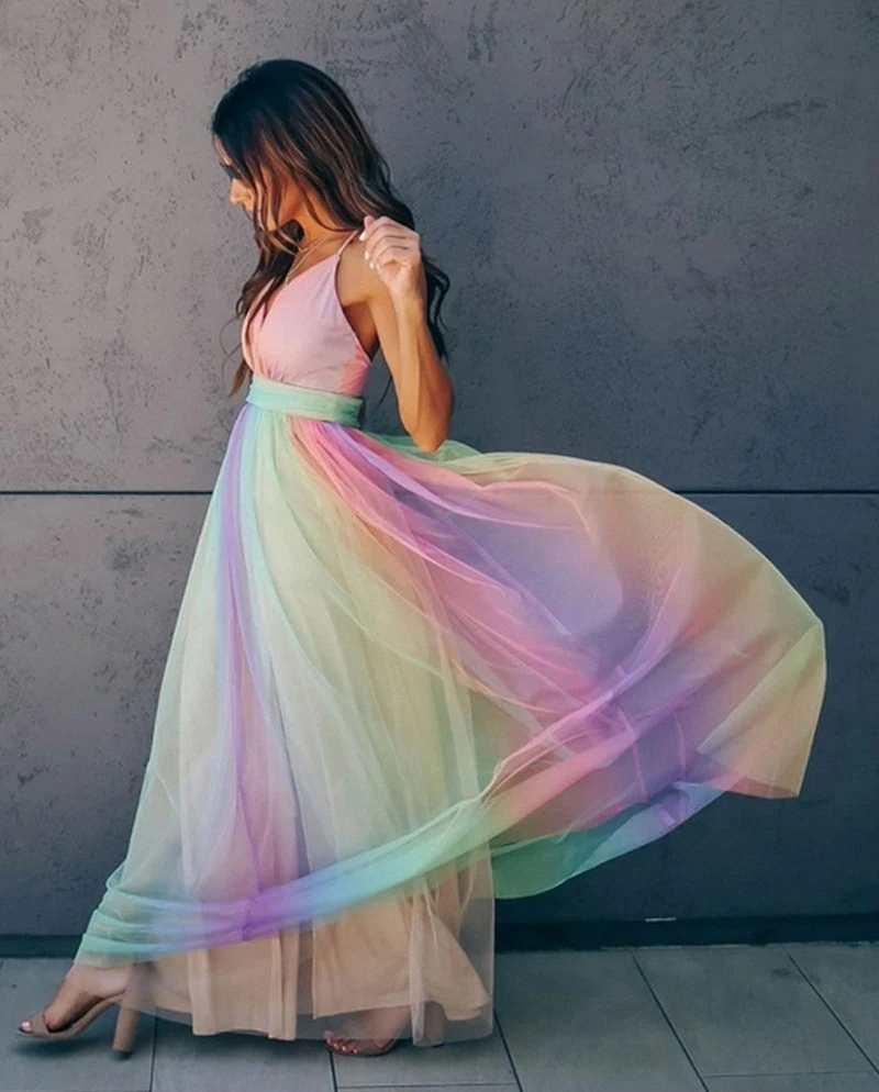 Dresslively Rainbow Dress For A Striking Style
