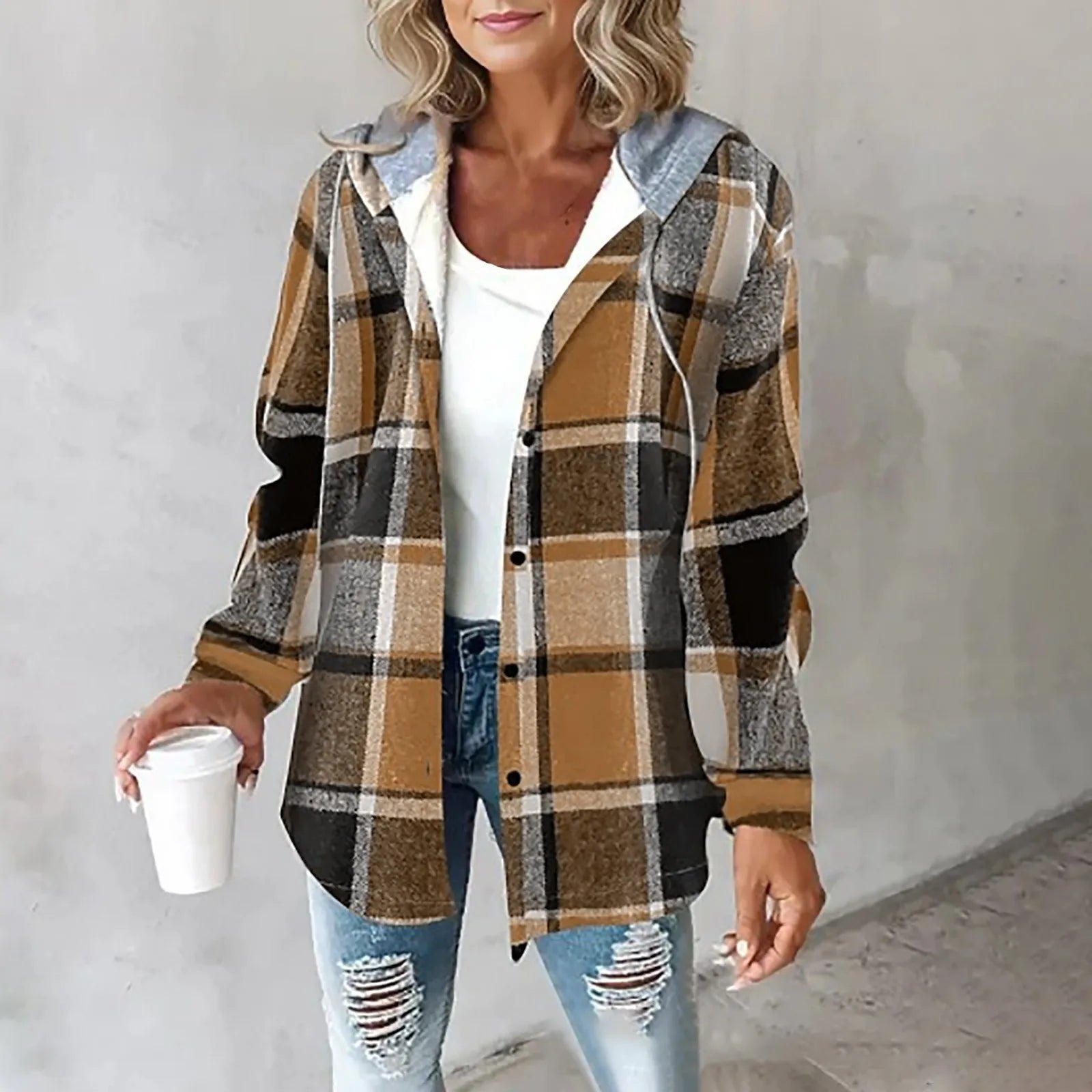 Checked Autumn Jacket for Women
