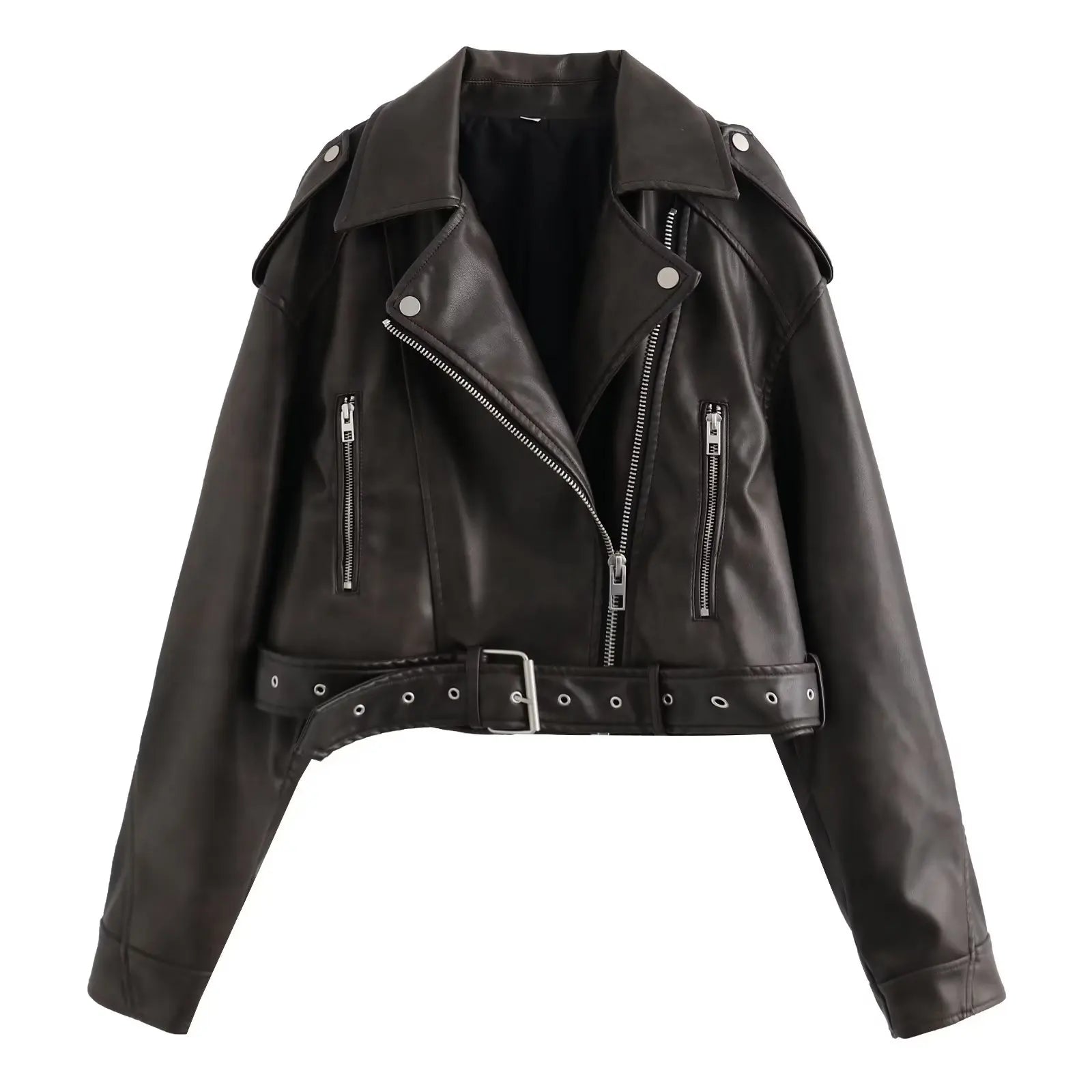 Lysse | Winter Women's Leather Jacket with Belt