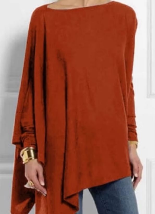 Elegant Poncho made of Cashmere blend with Asymmetric Cut