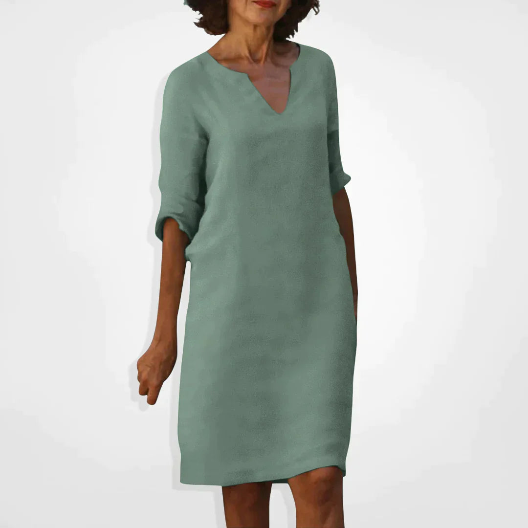 Summer Dress With V-Neck