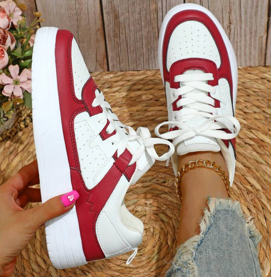 Pastel-colored Colorblock Sneakers With Chunky Sole for Women