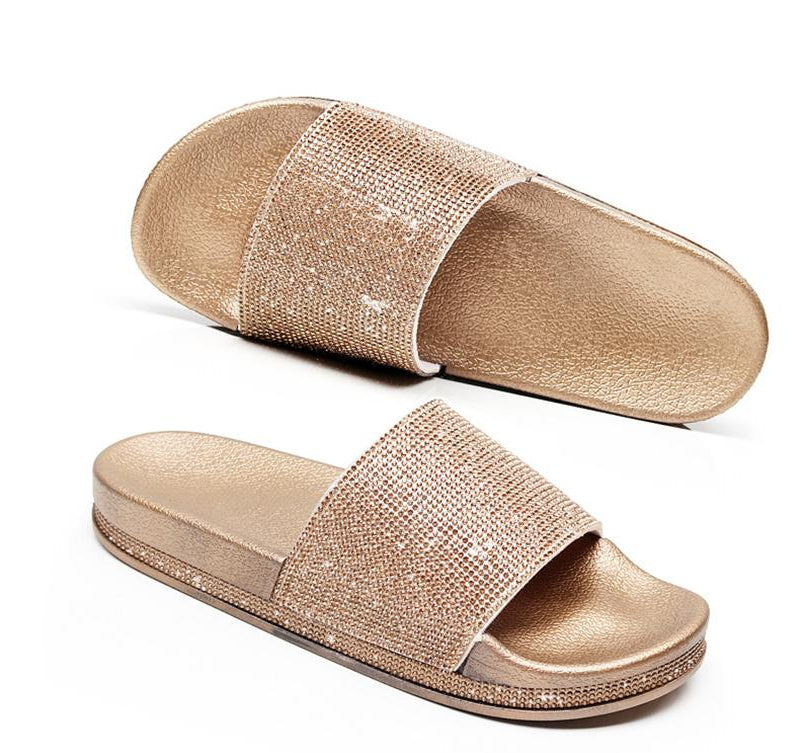 Crystal Diamond Slides with Embellishment Sandals