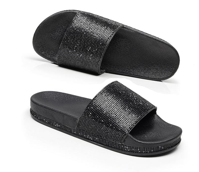 Crystal Diamond Slides with Embellishment Sandals