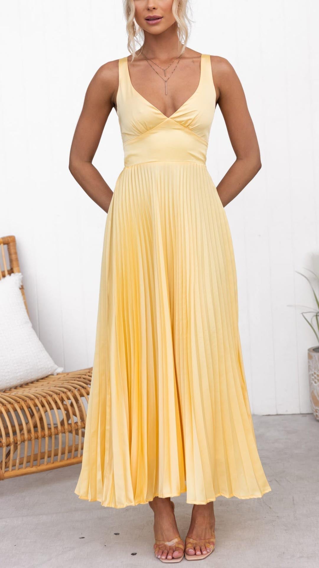 Pleated Maxi Dress