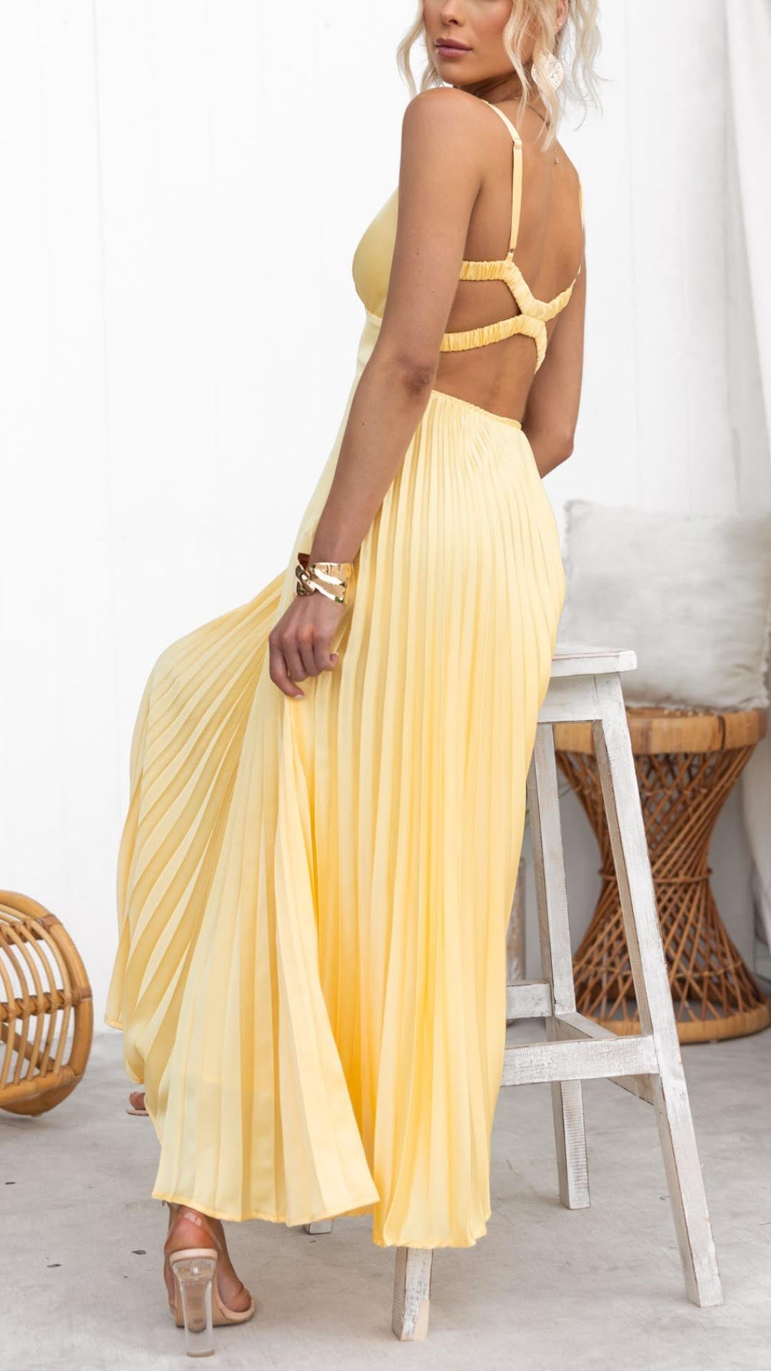 Pleated Maxi Dress