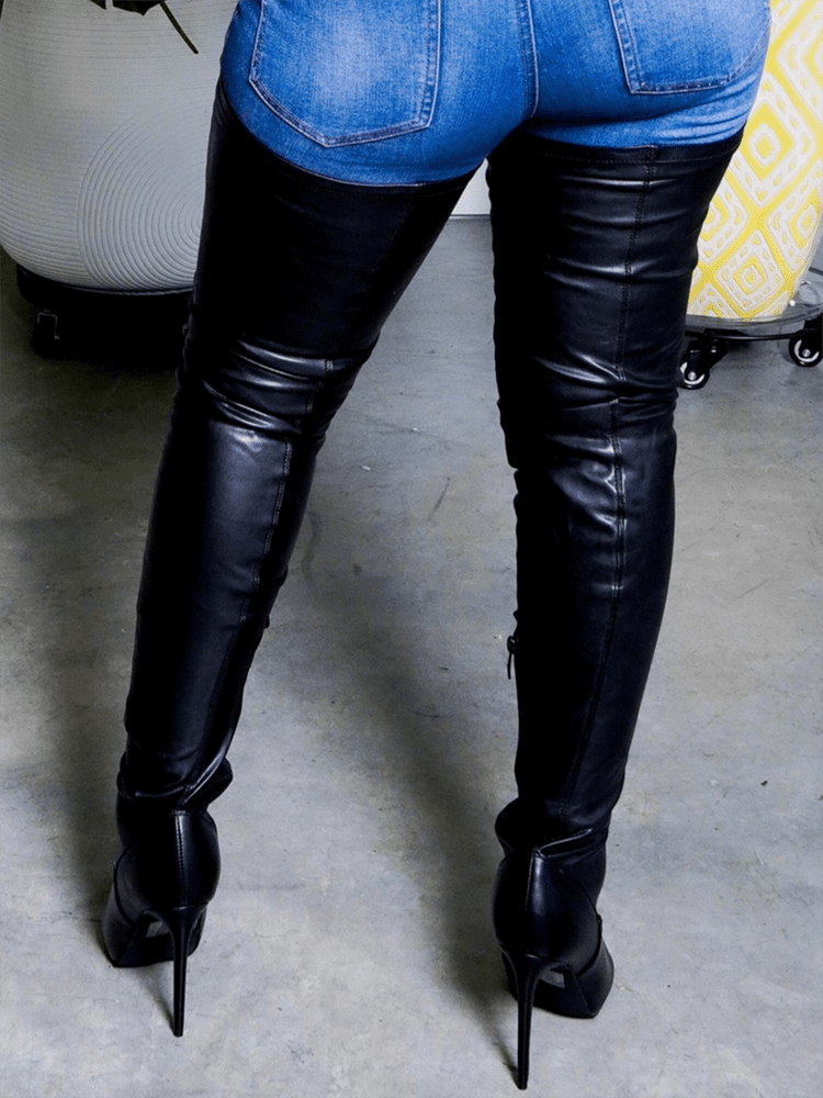 Lysse | Flat Overknee Boots made of Leather for Winter