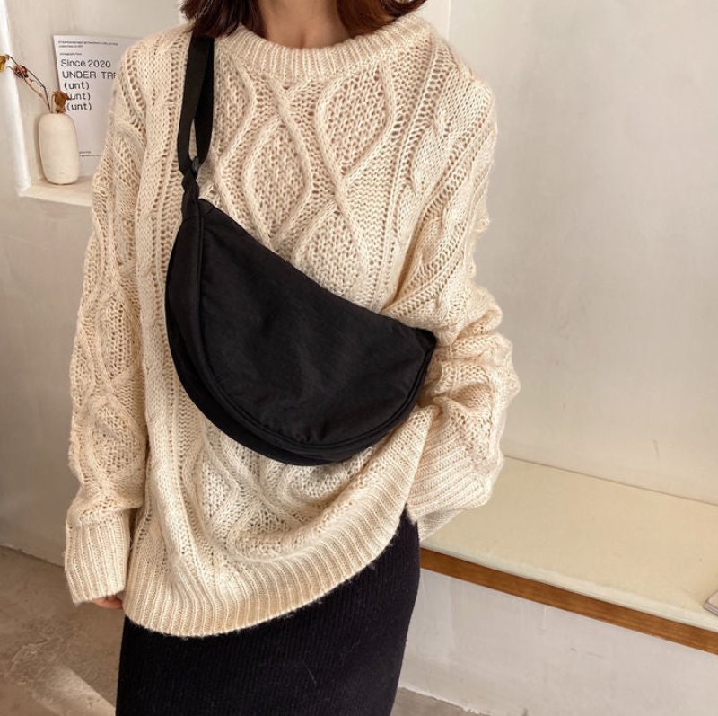 Women's Shoulder Bag Half Moon With Adjustable Strap