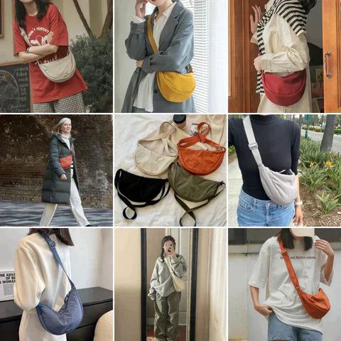 Women's Shoulder Bag Half Moon With Adjustable Strap