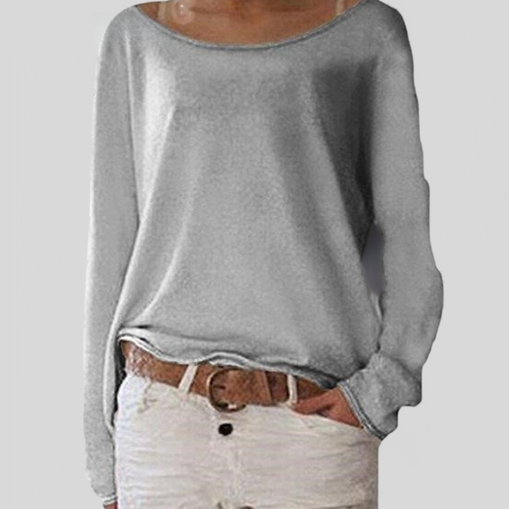 Lightweight round neck sweater for women
