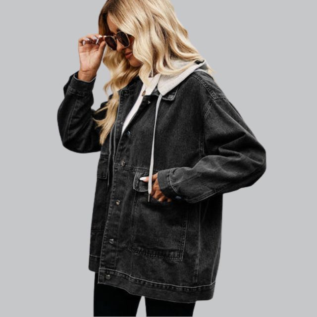 Lysse | Denim Vest with Hood and Used-Look