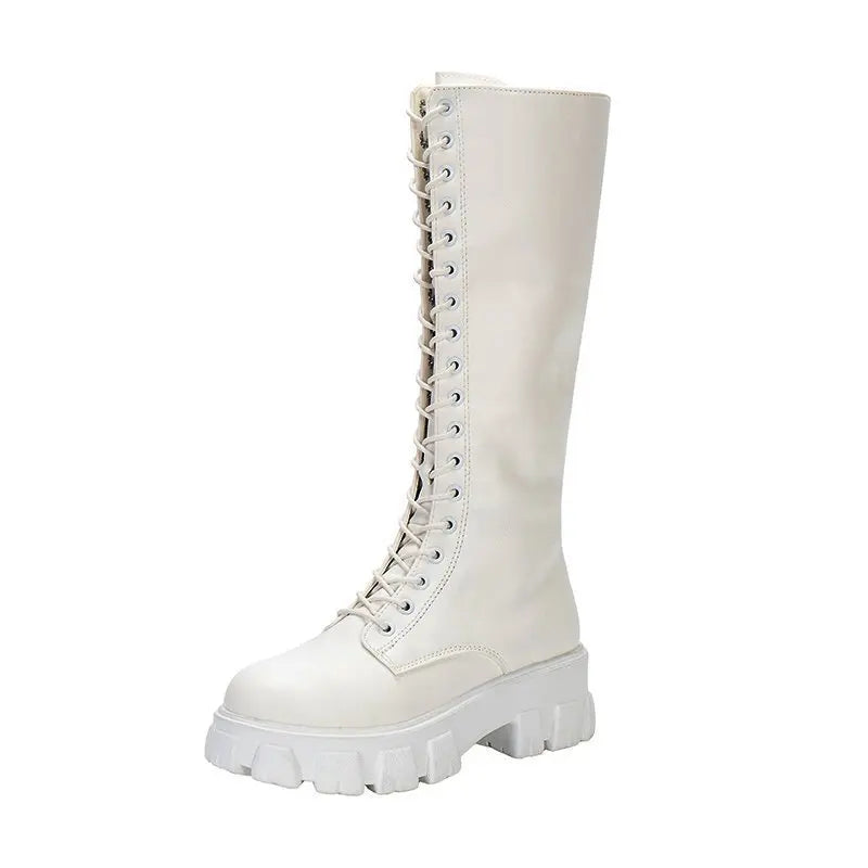 Lysse | Leather knee-high boots with heel for women perfect for casual days