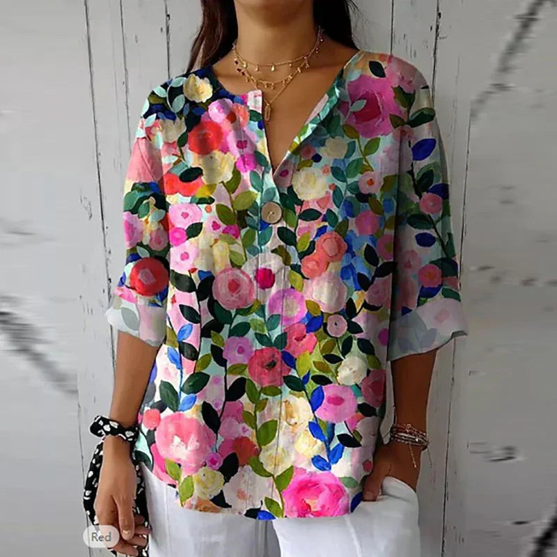 Linen blouse made of cotton Airy and Elegant