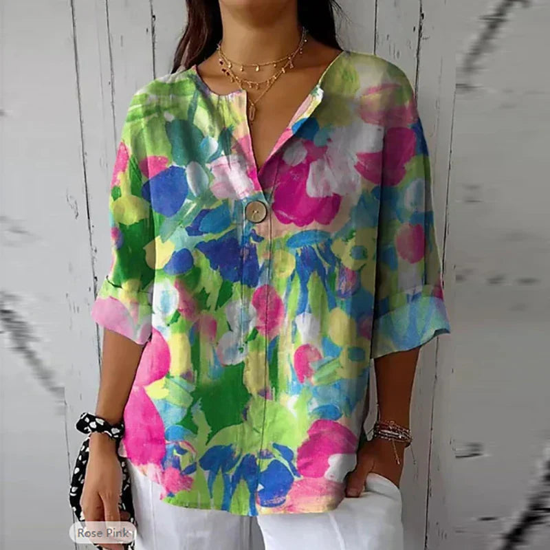 Linen blouse made of cotton Airy and Elegant