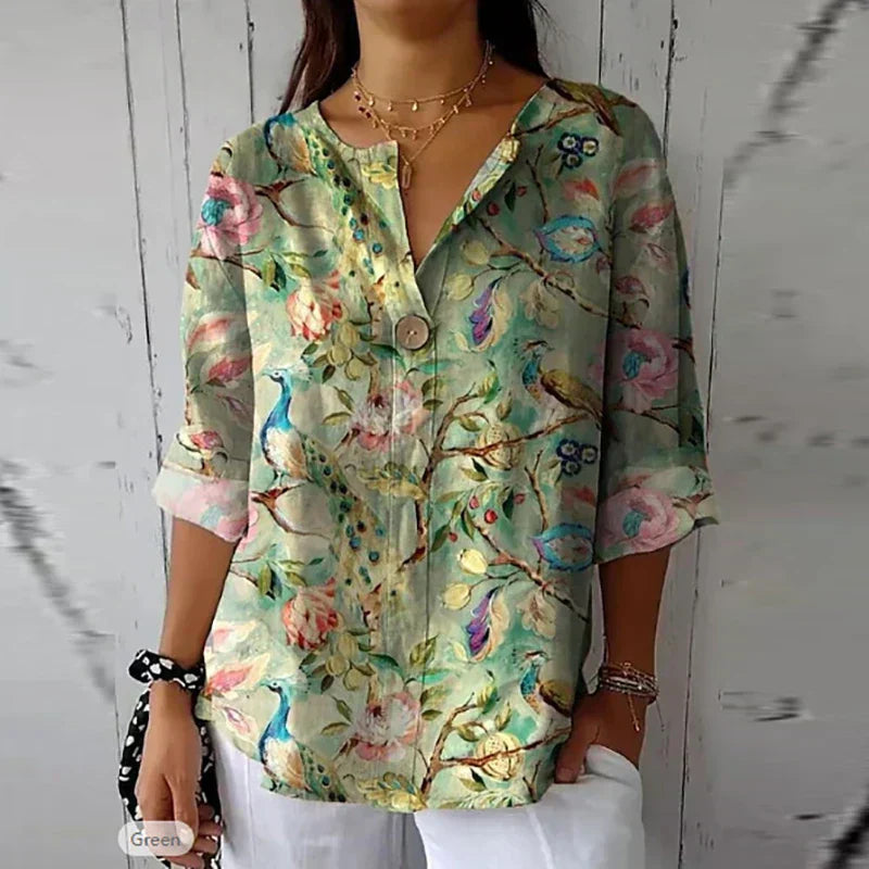 Linen blouse made of cotton Airy and Elegant