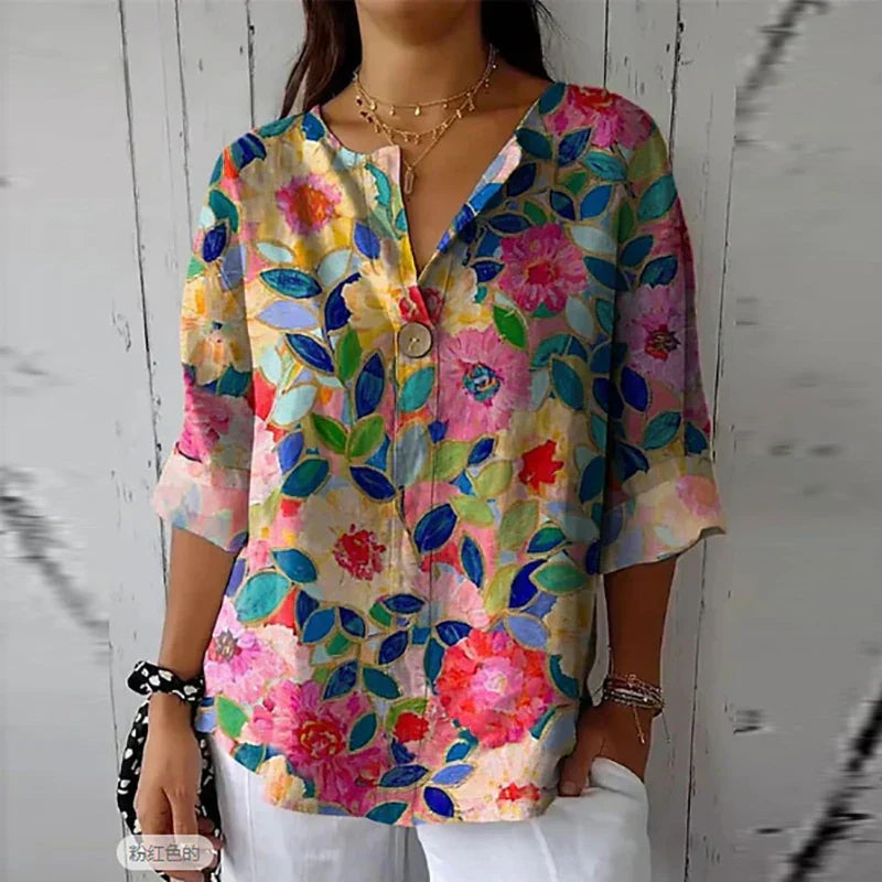 Linen blouse made of cotton Airy and Elegant