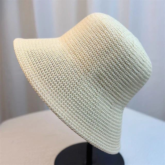 Fischer hat in Koreanischem Retro-Stil aus Geflochtenem Stroh für Frauen