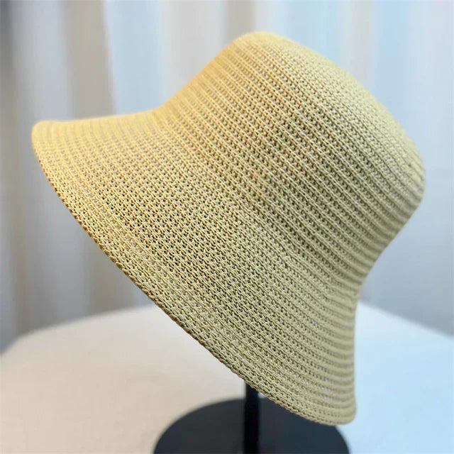 Fischer hat in Koreanischem Retro-Stil aus Geflochtenem Stroh für Frauen
