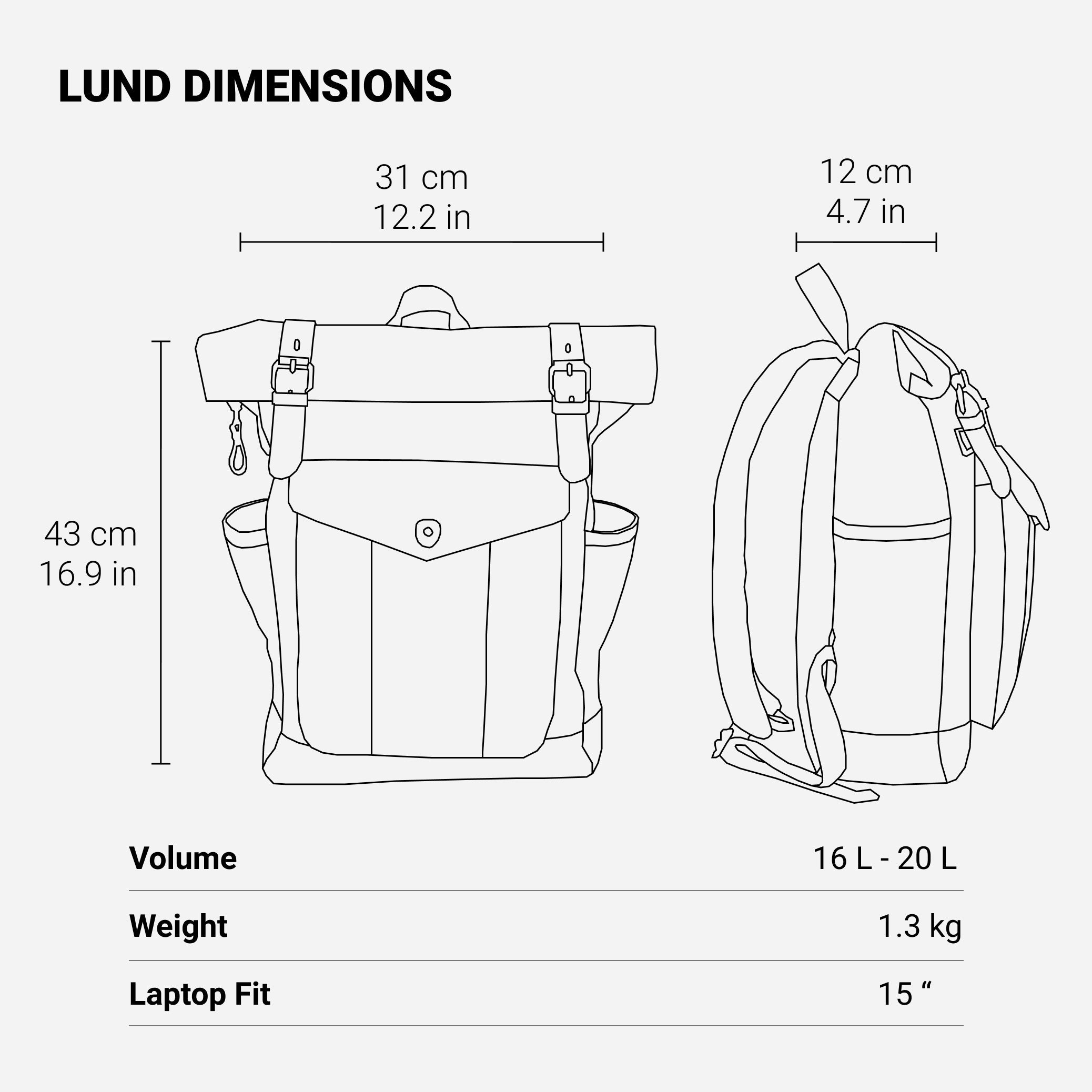 Canvas Rolltop Backpack - Lundastyle - Sustainable and Stylish for Adventurers