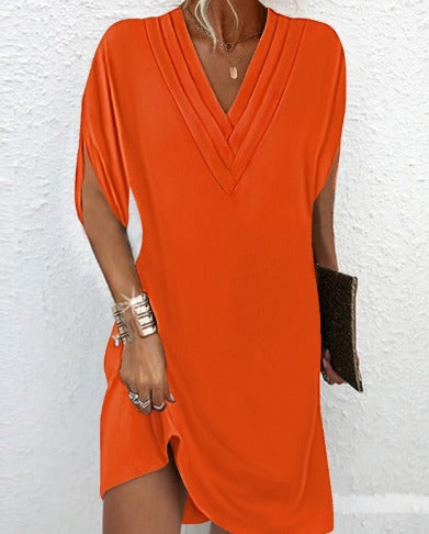 Elegant Dress With Slitted Sleeves