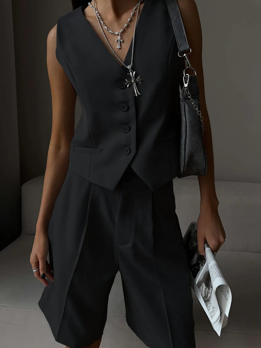 Summer Vest And Shorts Set