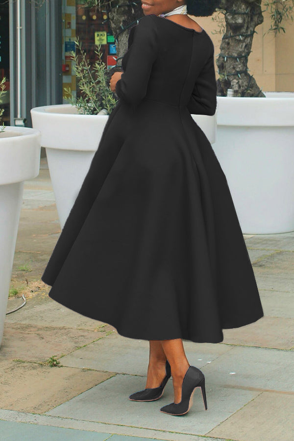 3/4-Sleeve Swing Dress