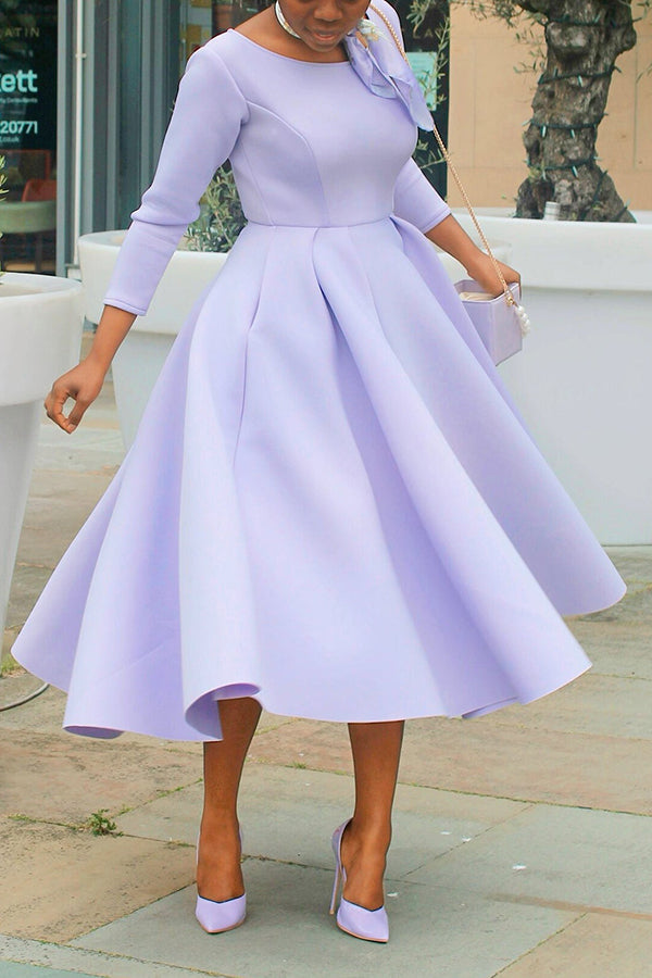 3/4-Sleeve Swing Dress
