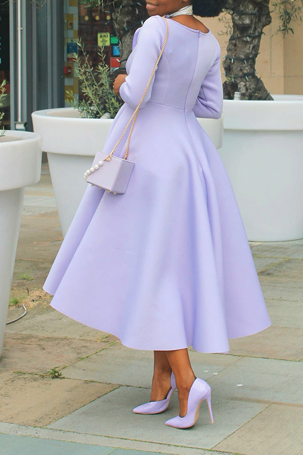 3/4-Sleeve Swing Dress