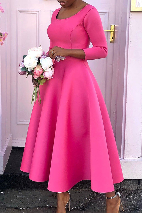 3/4-Sleeve Swing Dress